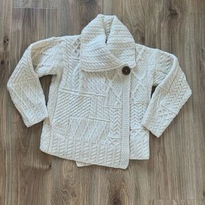 Carraig Donn Ireland Cardigan Sweater Women’s Small Cable Knit 100% Merino Wool